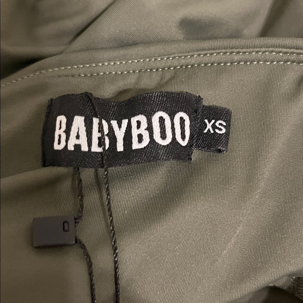 Babyboo Margarita Mini Dress NWT Size Xs Khaki Green - Picture 4 of 7